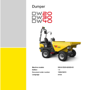 Wacker Neuson DW30 Dumper Service Repair Manual - Image 2