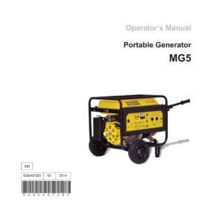 Wacker Neuson MG5 Generators Operators and Parts Catalog Manual - Image 1