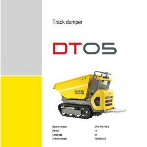 Wacker Neuson DT05 Track Dumper Service Repair Manual - Image 2