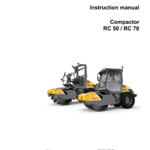 Wacker Neuson RC70, RC70 US, RC70 P, RC70vo, RC70 P US Single Drum Roller Operators and Parts Manual - Image 1