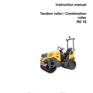Wacker Neuson RD18 Roller Operators and Parts Manual - Image 1