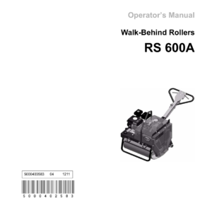 Wacker Neuson RS600A Single Drum Roller Operators and Parts Manual - Image 1