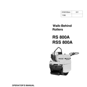 Wacker Neuson RS800A, RSS800A Single Drum Roller Service Repair Maual - Image 1