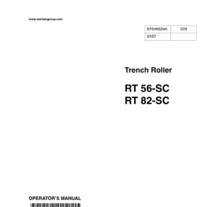 Wacker Neuson RT56SC, RT82SC Trench Roller Service Repair Manual - Image 2