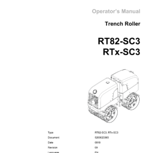 Wacker Neuson T82-SC3, RTX-SC3 Trench Roller Service Repair Manual - Image 3
