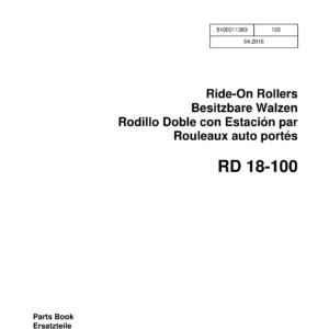 Wacker Neuson RD18 Roller Operators and Parts Manual - Image 2
