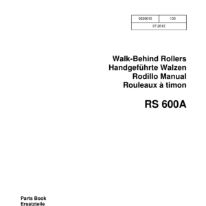 Wacker Neuson RS600A Single Drum Roller Operators and Parts Manual - Image 2