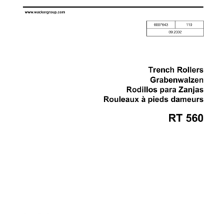 Wacker Neuson RT560, RT820 Trench Roller Service Repair Manual - Image 3