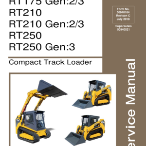 Gehl RT75, RT210, RT250 (including Gen 2 & 3) Compact Loader Service Repair Manual - Image 1