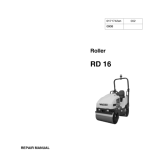 Wacker Neuson RD16 Roller Service Repair Manual - Image 1