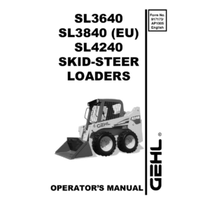 Gehl SL3640, SL3840, SL4240 Skid Steer Loader Service Repair Manual - Image 2