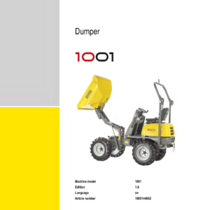 Wacker Neuson 1001 Dumper Service Repair Manual