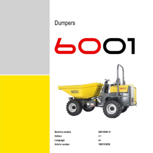Wacker Neuson 6001, 6001H Dumper Service Repair Manual