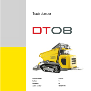 Wacker Neuson DT08PL Track Dumper Service Repair Manual - Image 1