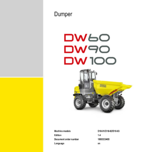 Wacker Neuson DW90 Dumper Service Repair Manual - Image 1
