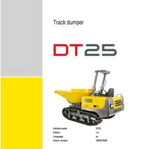 Wacker Neuson DT25 Track Dumper Service Repair Manual - Image 1